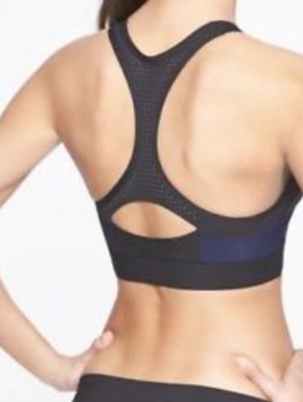 Athleta Bonaire Halter Bikini Top Black Blue Medium